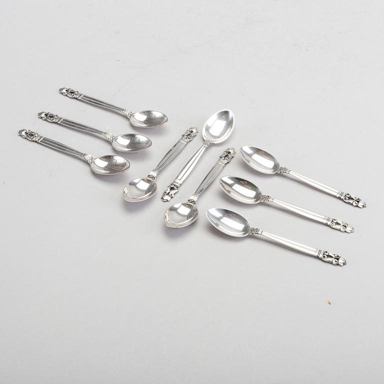 KAFFESKEDAR, sterling silver,  9 st Georg Jensen "Konge/Acron".