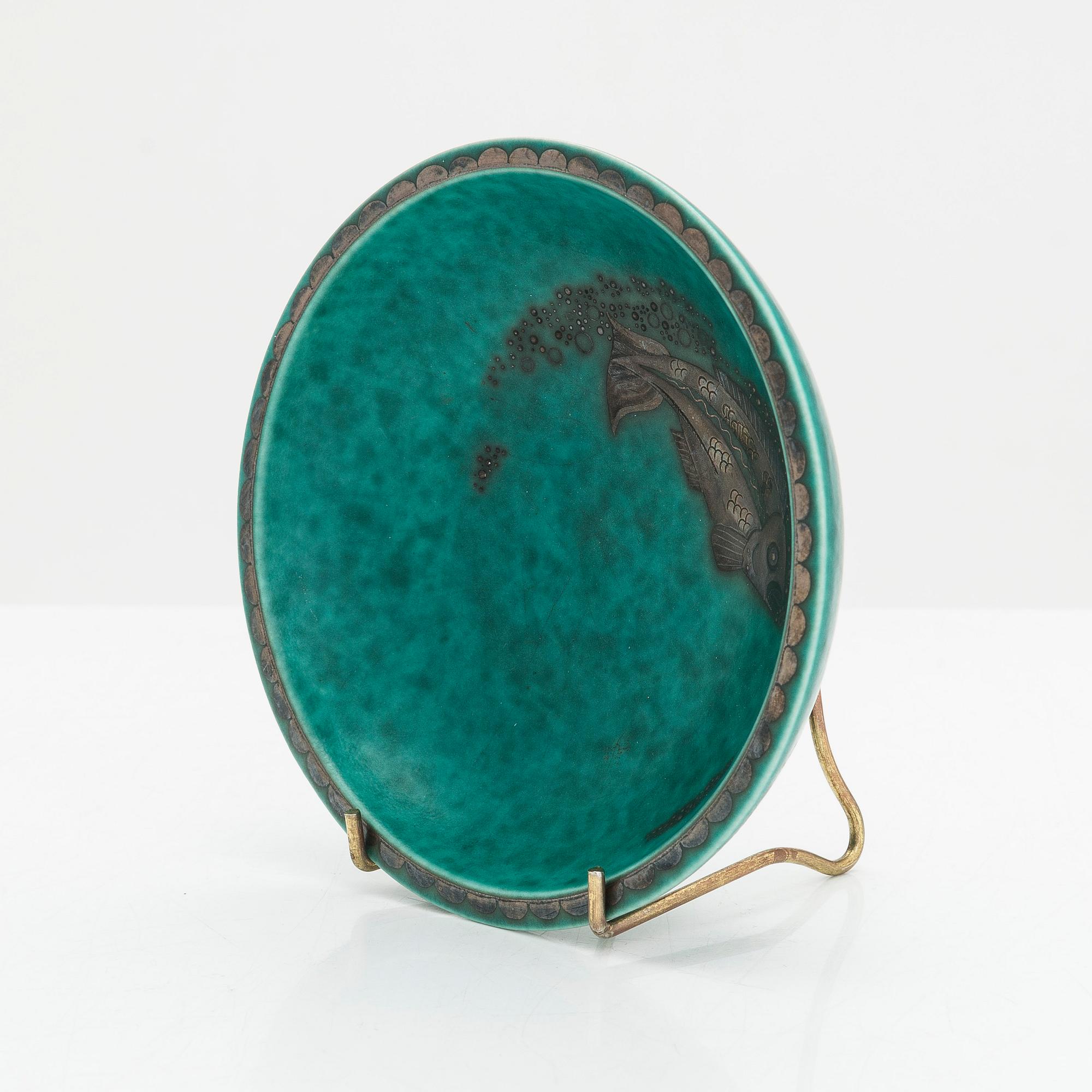 Wilhelm Kåge, vas, skålar 2st, "Argenta" Gustavsberg.