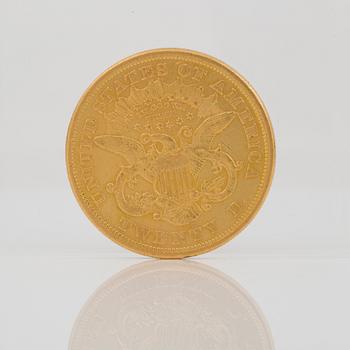 GULDMYNT, 20 dollars, 'Liberty double Eagle', USA, 1876.