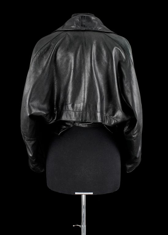 A 1980s/90s leather jacket by Alaia.