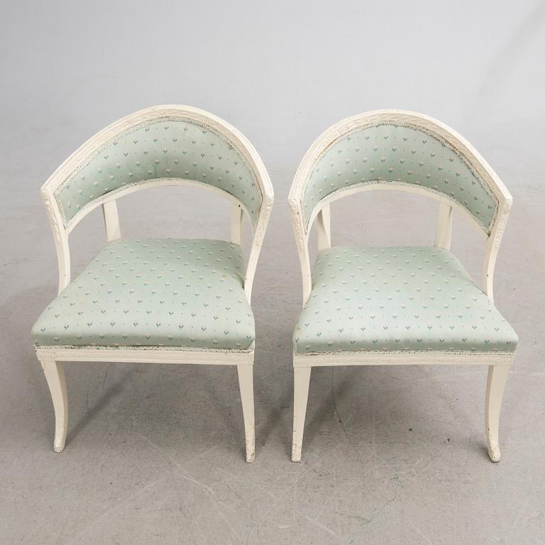 Bergère armchairs, a pair, Gustavian.