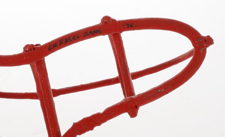 CHARLOTTE ÖBERG BAKOS, skulptur, 3 delar, bemålad bambu, signerad o daterad 96.