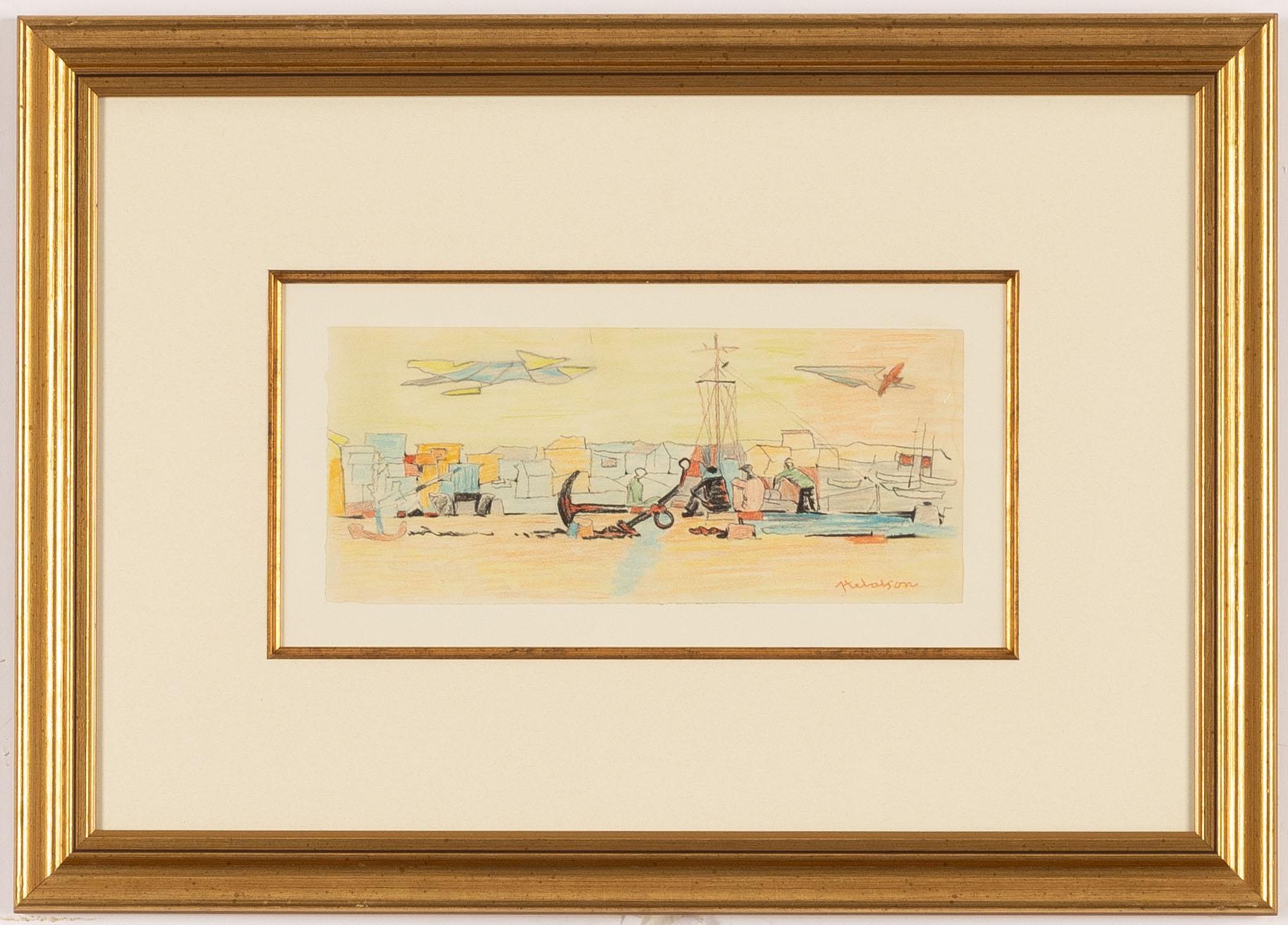 Axel Olson, I hamnen.