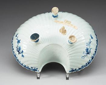 A large blue and white base for a wallfountain, Qing dynasty, Qianlong (1736-95).