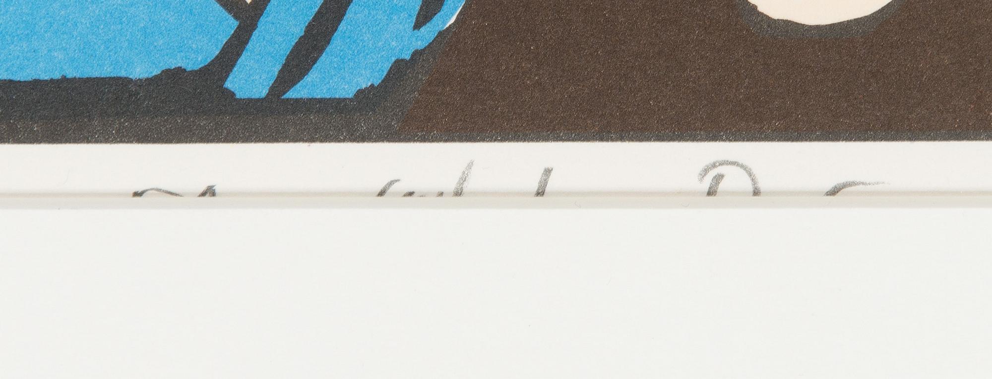 Carl Johan De Geer, färglitografi, signerad EA.