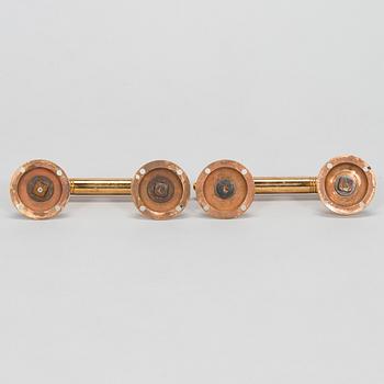 Pair of late 19th/early 20th Century door handles and keyhole fittings.