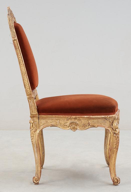 A Swedish Rococo mid 18th century chair.