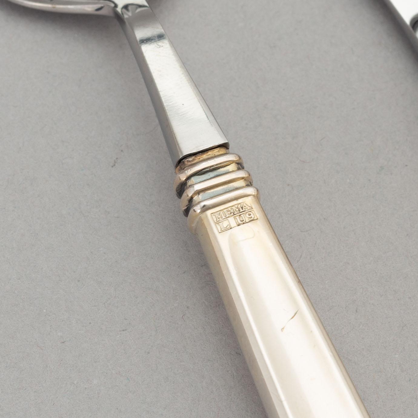 A twelve piece silver dessert cutlery set, Mema, Linköping, Sweden, 1970.