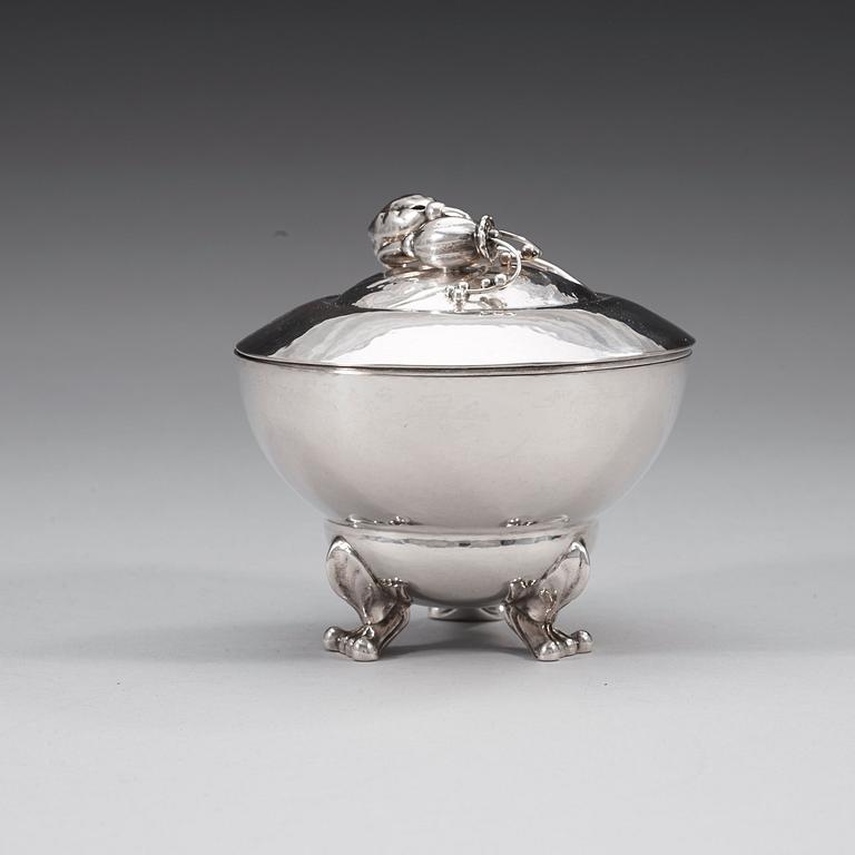 A Georg Jensen lidded bowl 'Blossom' design nr 126, Copenhagen ca 1915-21.