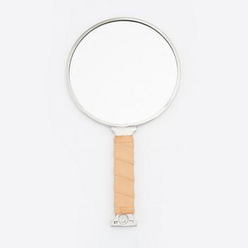 Eric Ericsson, a pewter and leather hand mirror 'Självbild Nr 4', 2012.