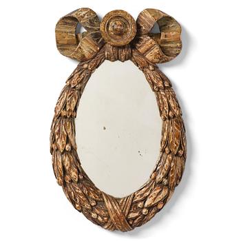 55. A Gustavian giltwood mirror, late 18th century.