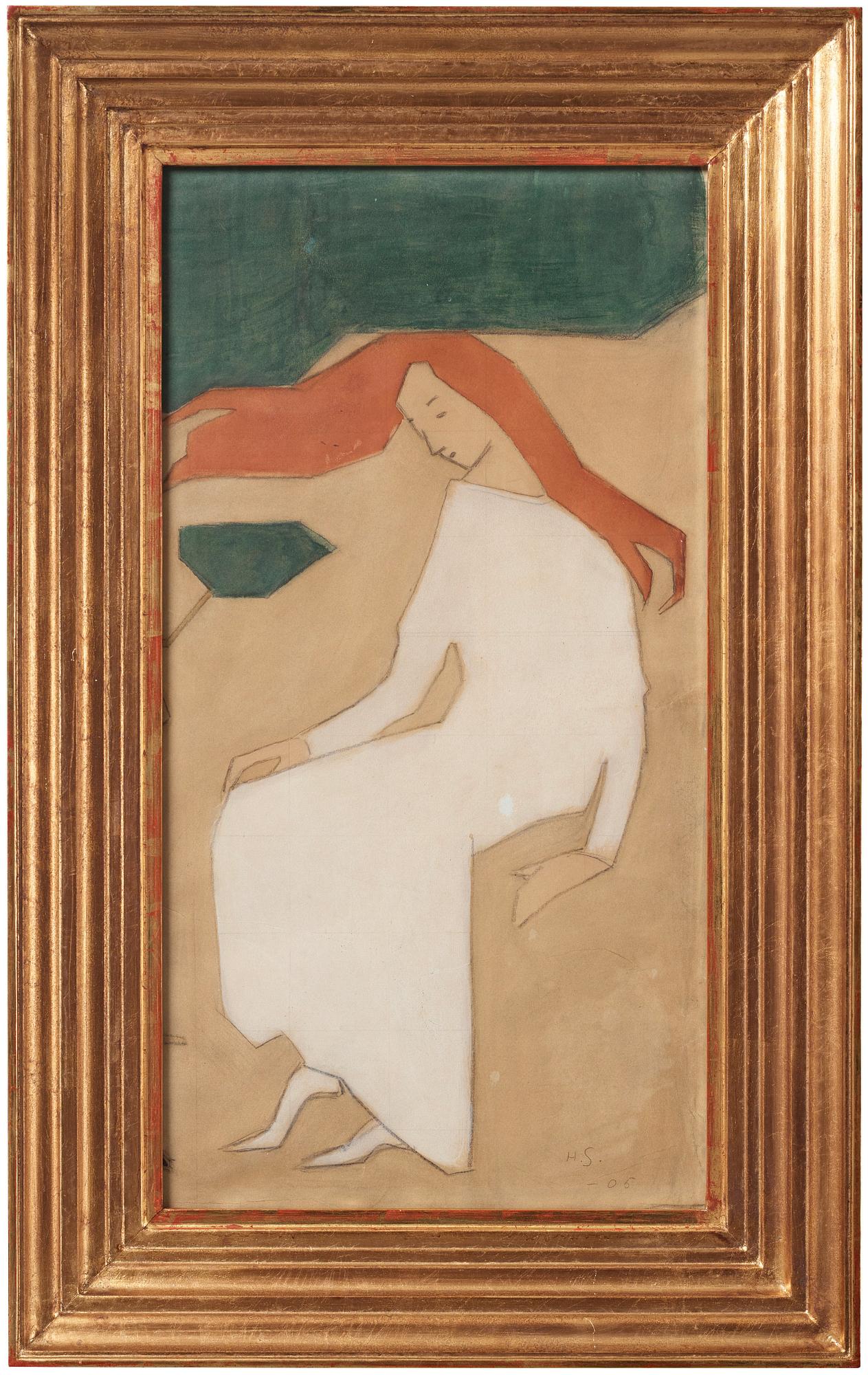 Helene Schjerfbeck, "Flicka med fladdrande hår".