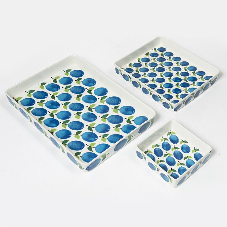 Stig Lindberg, a 31-piece creamware coffee srevice, 'Prunus', Gustavsberg, Sweden.