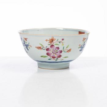 Parti Famille Rose-porslin, 5 delar, kina, Qianlong (1736-95).