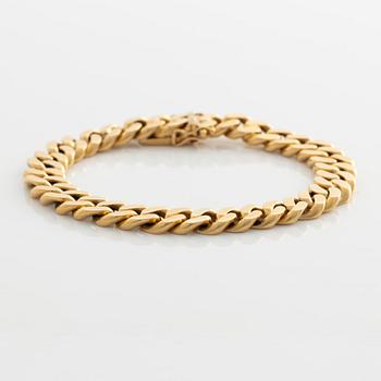 Bracelet 18K gold, curb link.