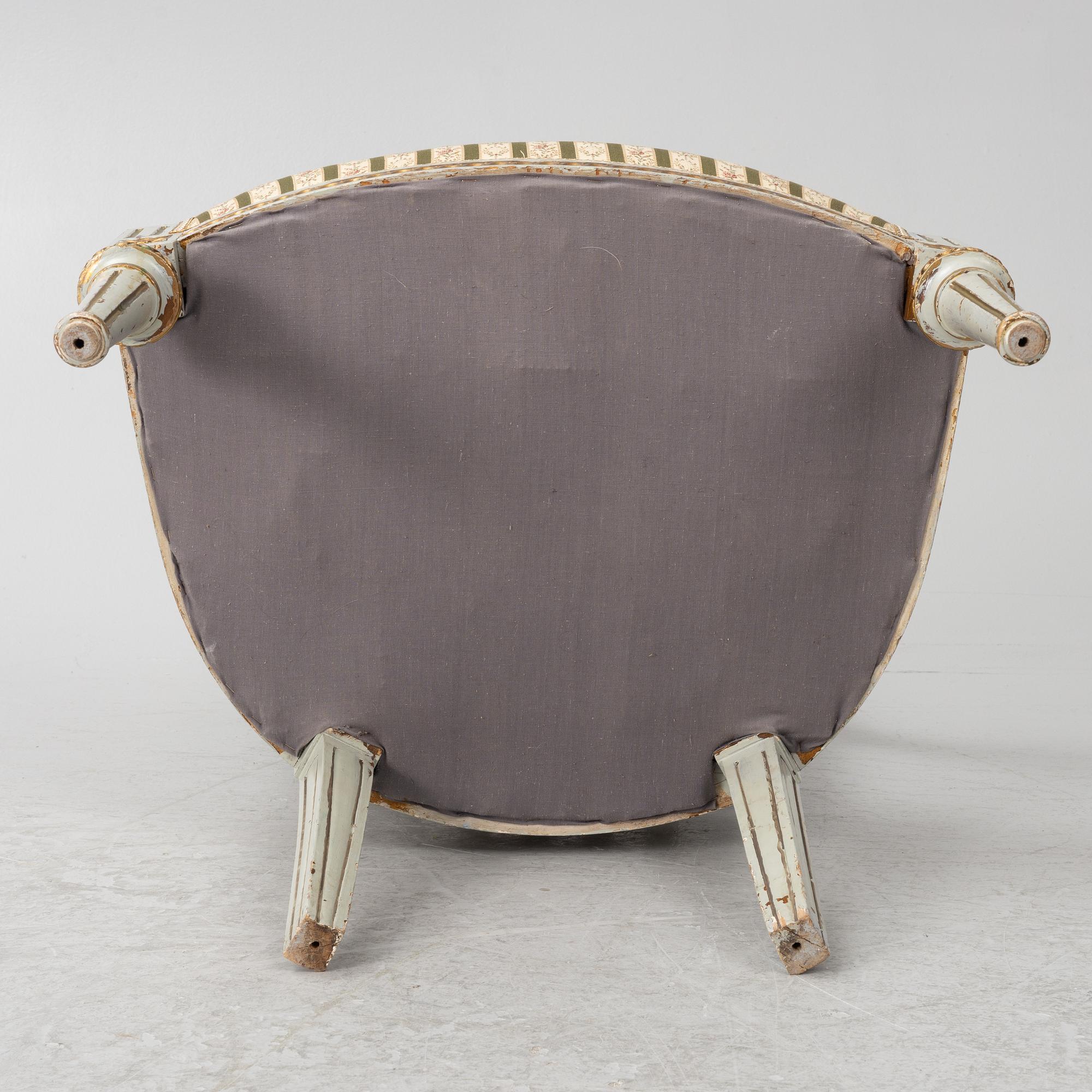 A pair of Gustavian style armchairs, 19th Century.