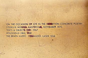 A brass multipel by Carl Fredrik Reuterswärd, signed in the plate 7/99.