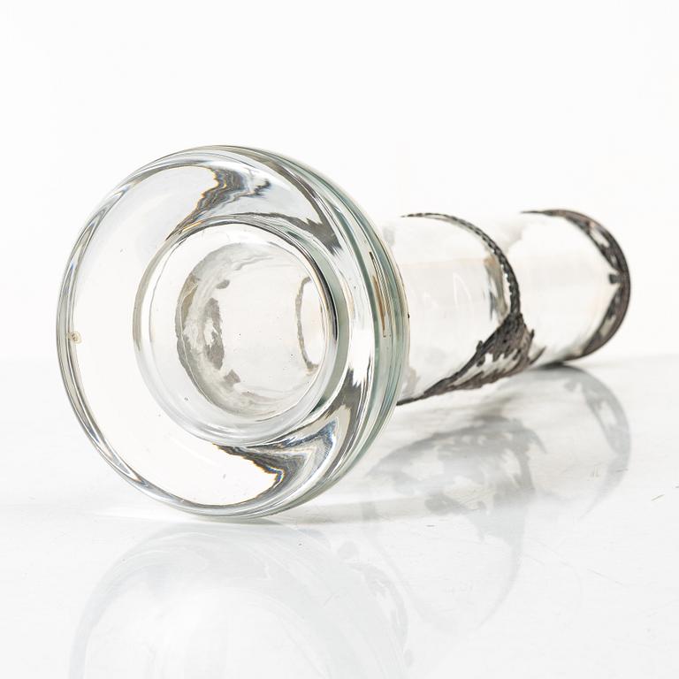 Vase, glass and silver plate, Topazio Casquinha, Portugal.