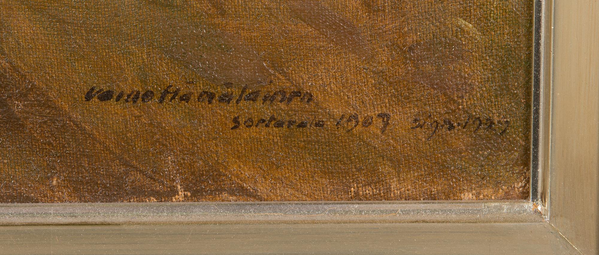 Väinö Hämäläinen, oil on canvas, signed and dated Sortavala 1907.