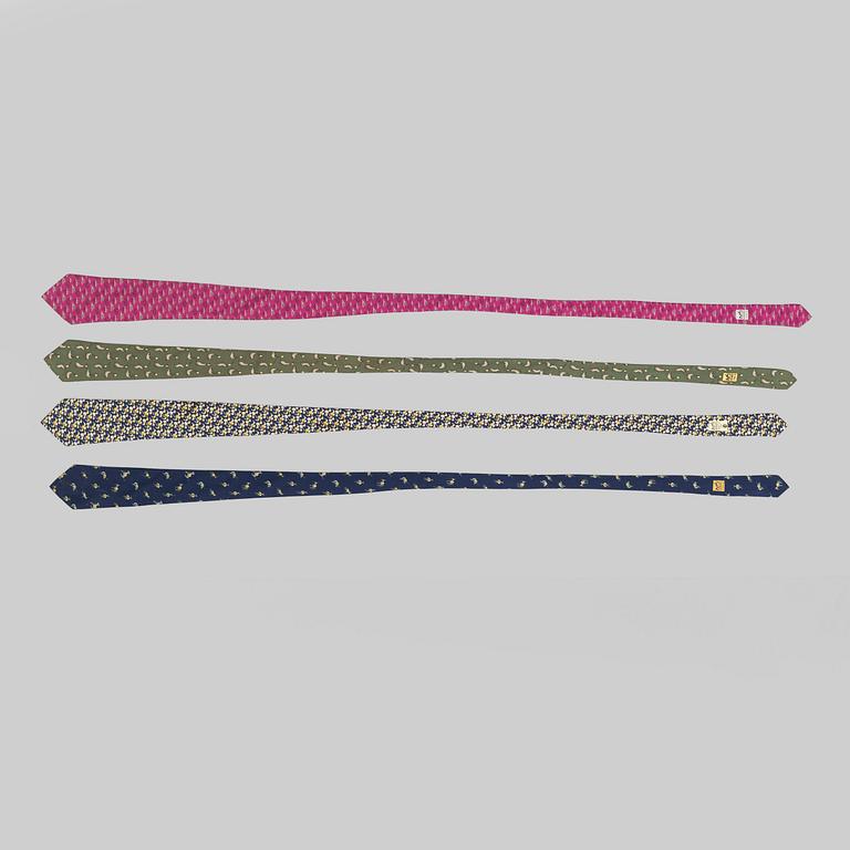 A set of four ties by Hermès.