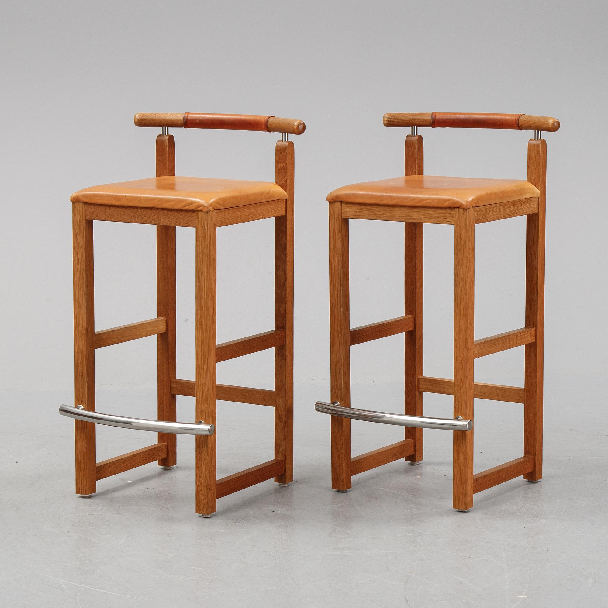 A pair of 1980's bar stools.