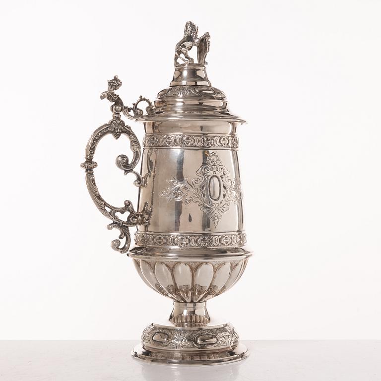 Praktkanna, sterlingsilver, nyrenässansstil, Lale Silverware & Co Ltd, Istanbul, Turkiet, 1900-tal.