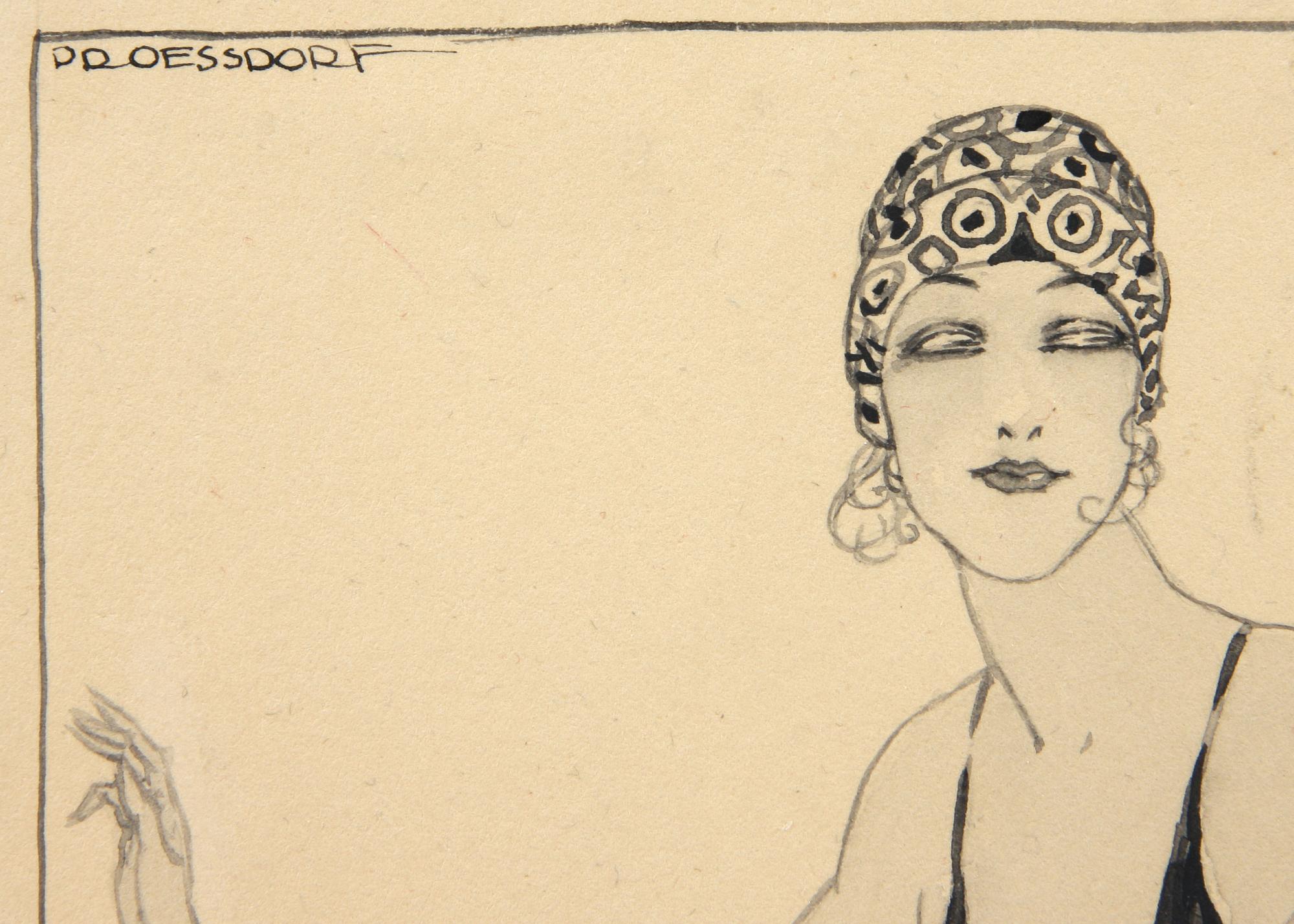 ALFRED PROESSDORF, teckningar 2 st, sign.