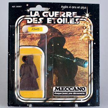 STAR WARS, 2 stycken actionfigurer i originalförpackning, Meccano och Palitoy, 1978-81.