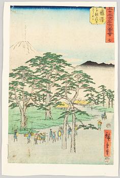 Utagawa Hiroshige, efter, färgträsnitt. Japan, tidigt 1900-tal.