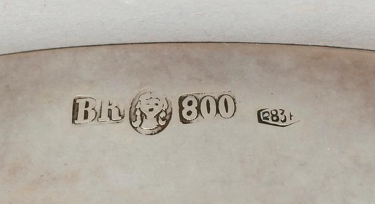 BÄGARE, 6 st, silver, Tyskland, 1900-tal. Totalvikt 825 gram.