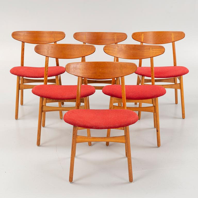 Hans J. Wegner, six 'Spisestolen / CH-23' chairs, Carl Hansen & Son, Odense, Denmark.