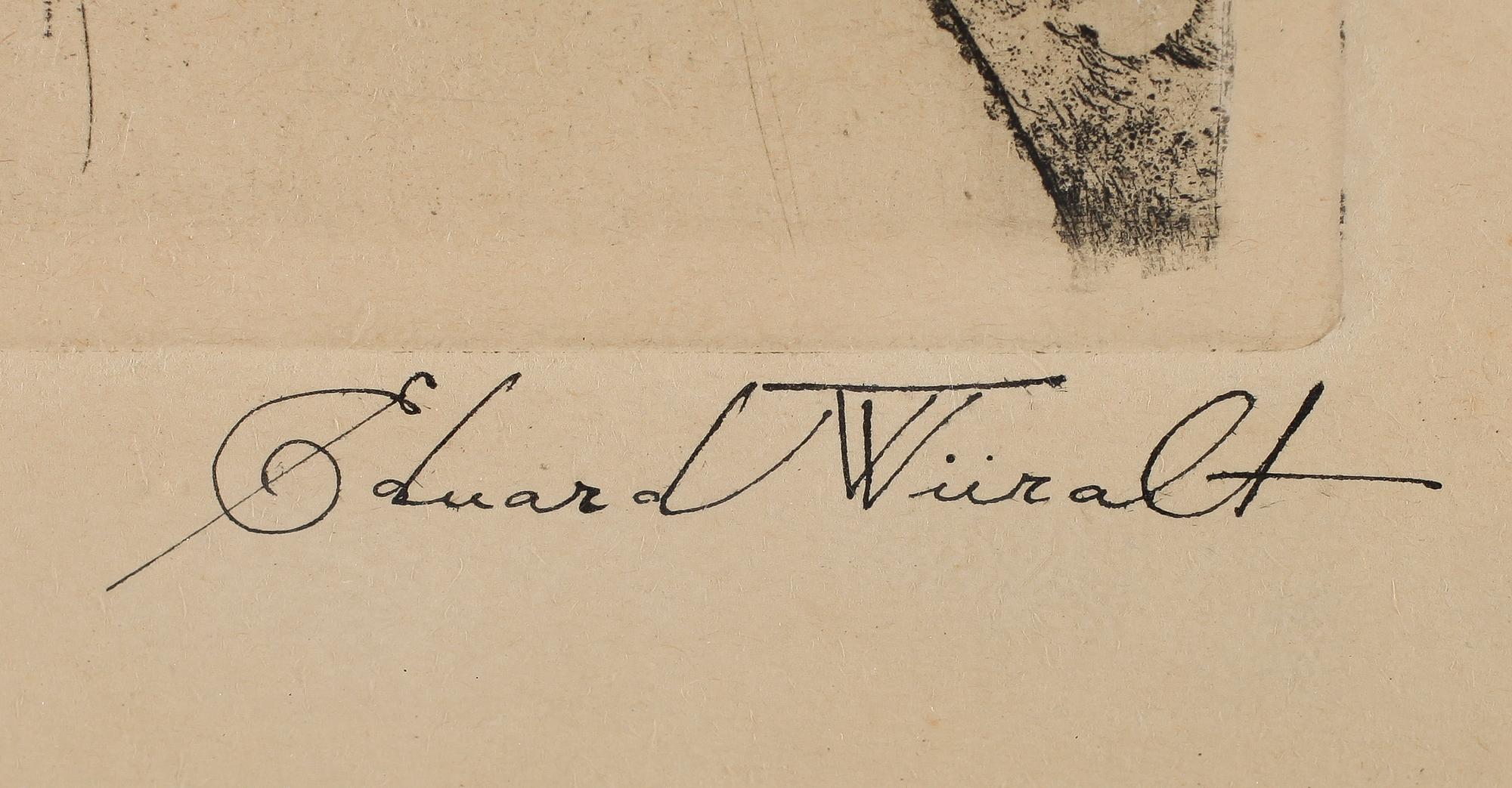 EDUARD WIIRALT, etsning, signerad, daterad 1940.