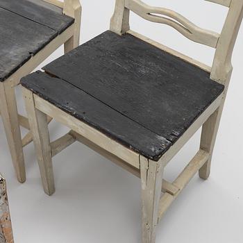 Nine chairs, so-called laughing chairs, 17th and 18th Century.