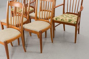 SIX CHAIRS BY CARL MALMSTEN. 20TH CENTURY.