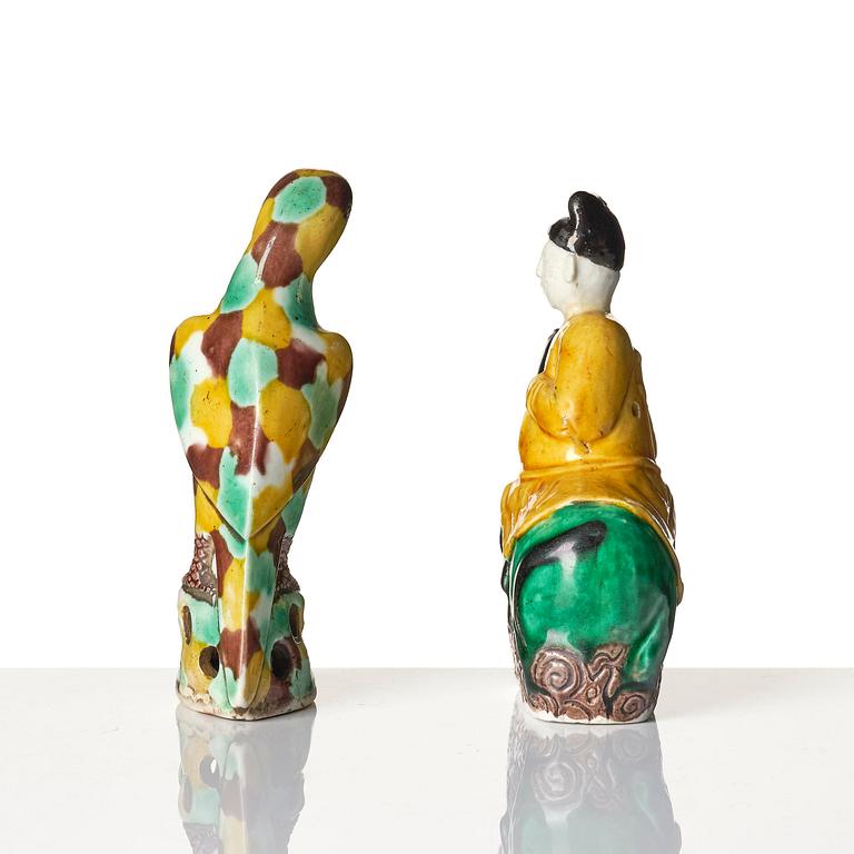 A group of sancai-glazed scholar's objects, Qing dynasty, Kangxi (1662-1722).