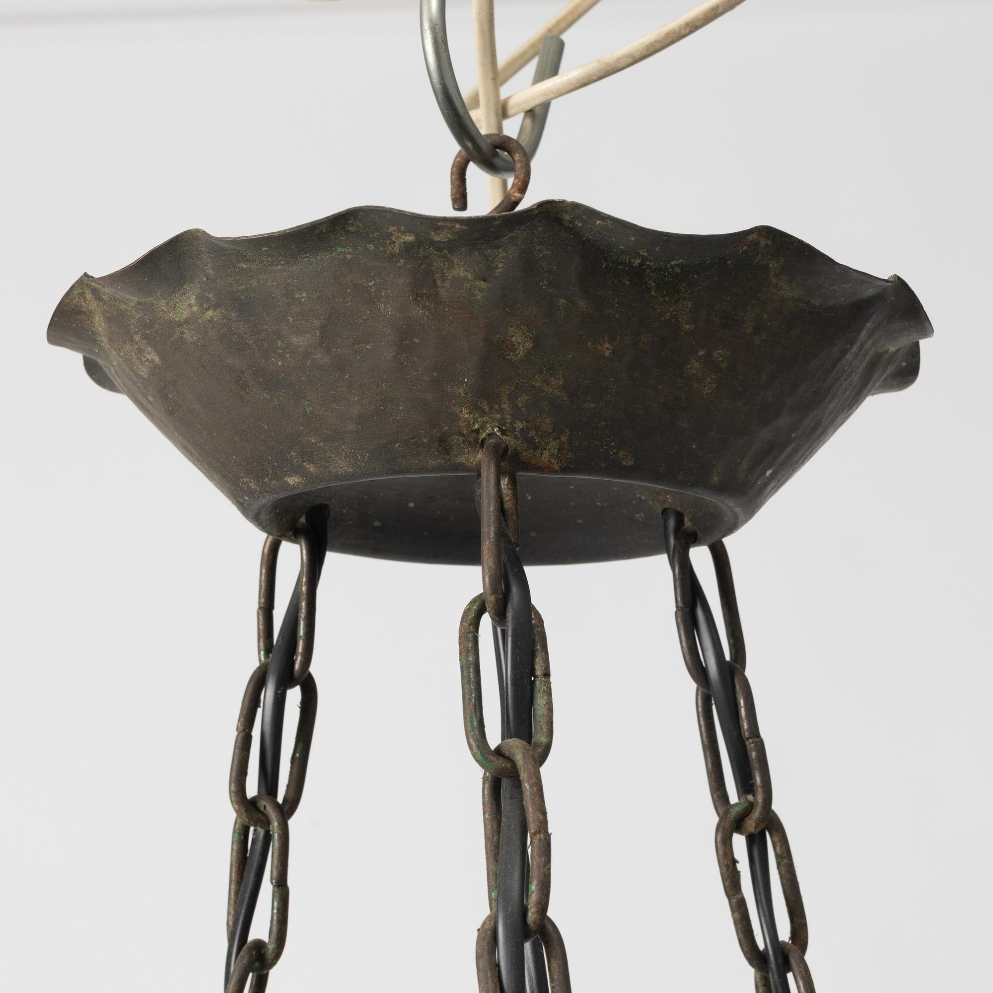 A Jugend ceiling lamp, early 20th century.
