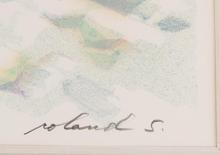 Roland Svensson, färglitografi, signerad HC X/XXX.