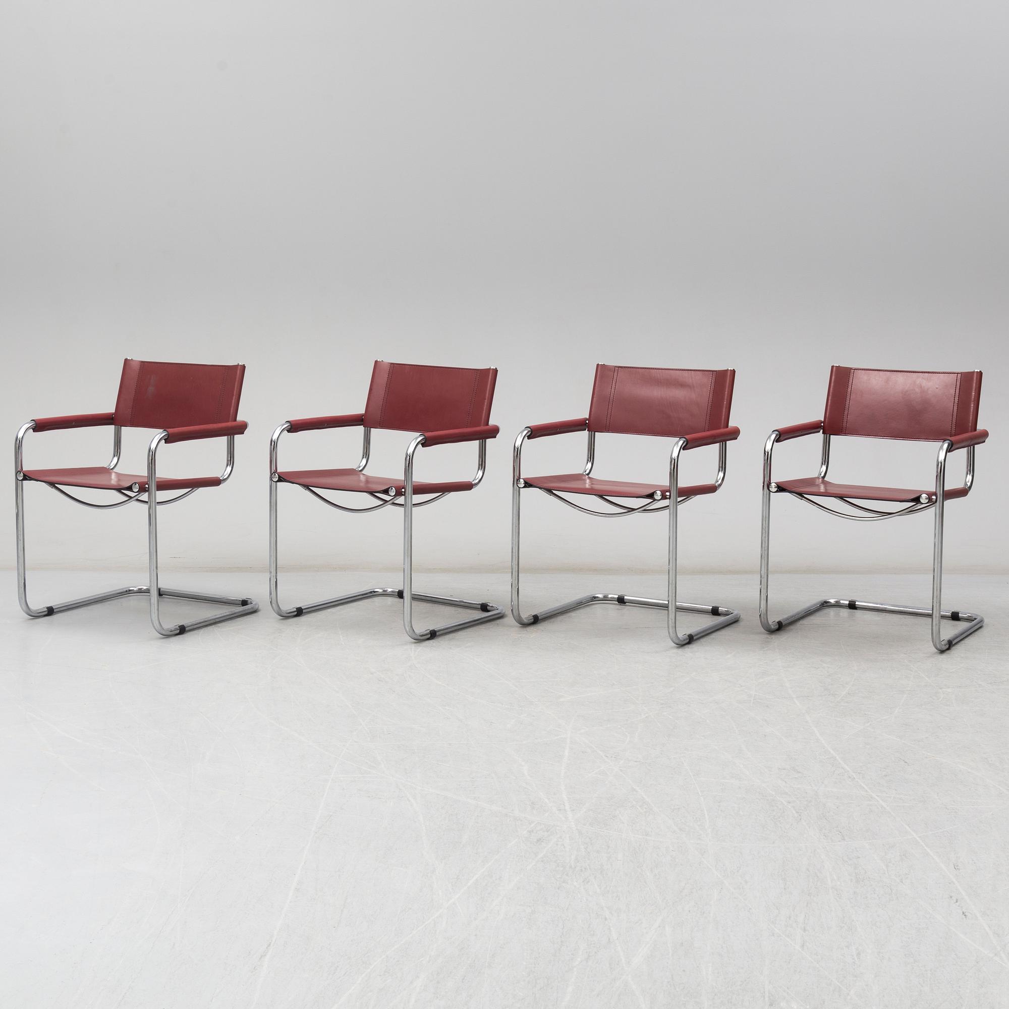 Four arm chairs by Mart Stam, Fasem, Italy.
