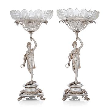 A matched pair of Swedish 19th century silver bowls, Gustaf Möllenborg, Stockholm 1832.