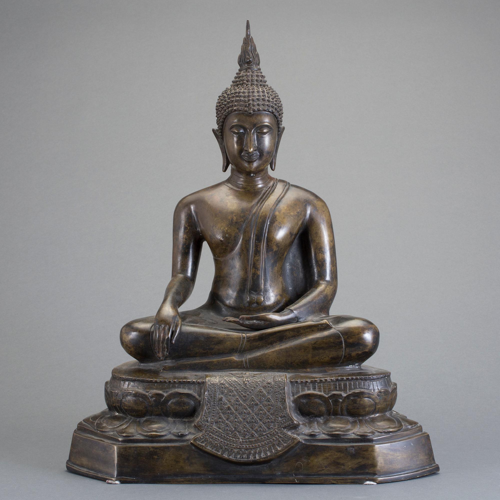 BUDDHAFIGURIN, brons, Thailand, 1900-tal.