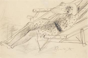 60. Bror Hjorth, "Kvinna i vilstol" (Woman in deckchair).