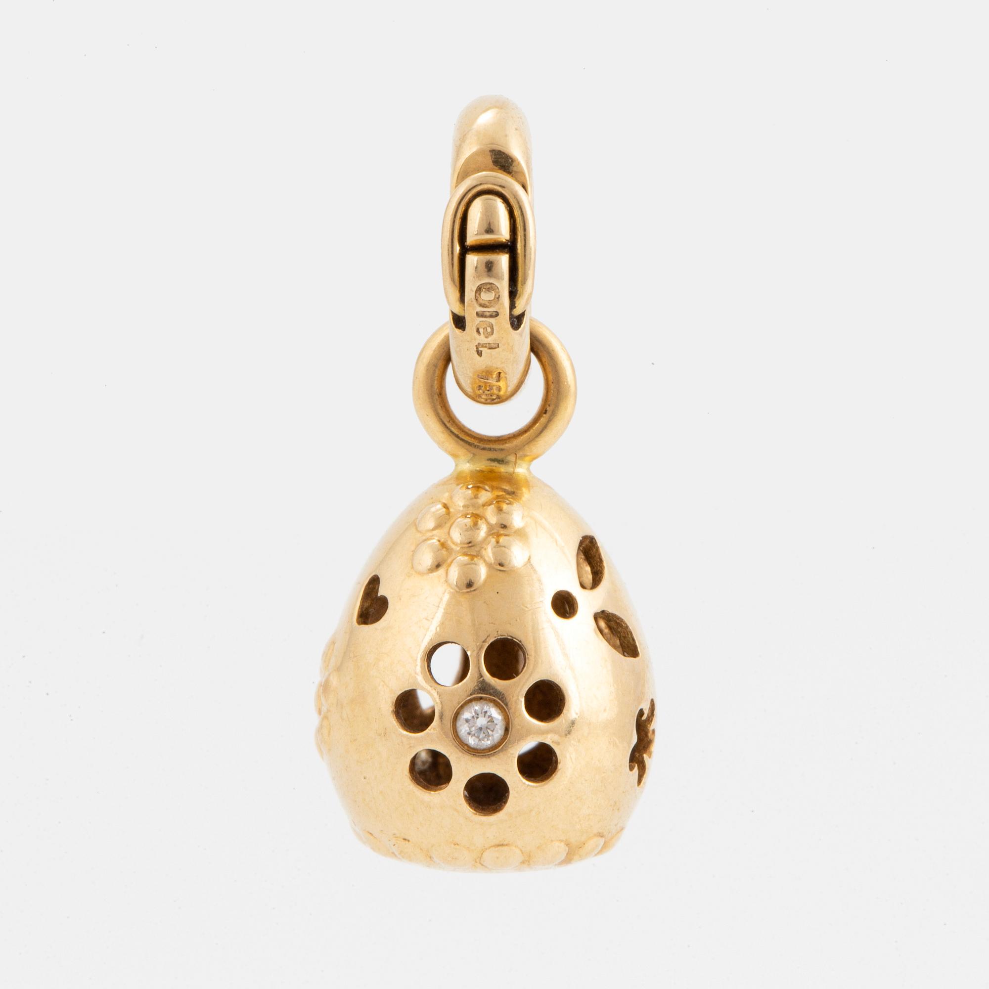 OLE LYNGGAARD, berlock "Sweet drops" med briljantslipade diamanter.
