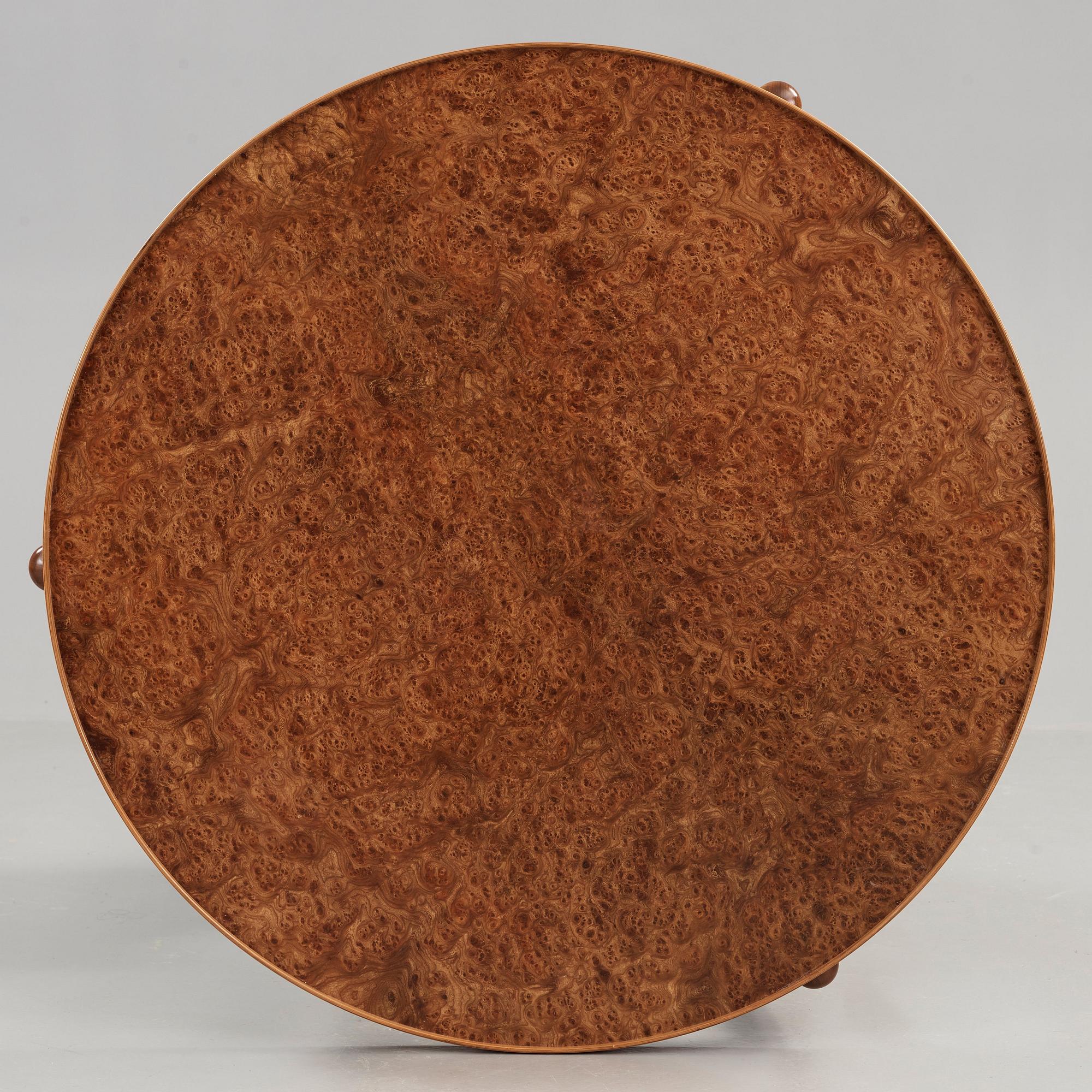 Josef Frank, a walnut and burrwood sofa table, Svenskt Tenn, model 2139, post 1985.