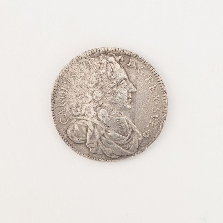 A Swedish silver coin, Charles XII, 4 mark, 1703.