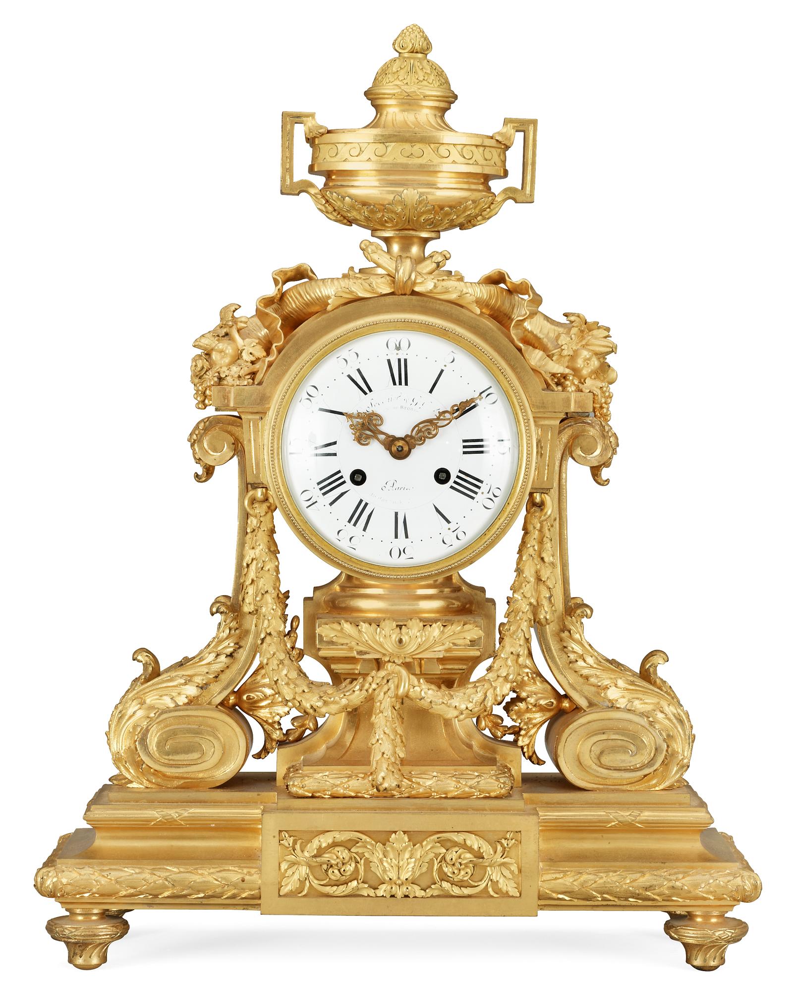BORDSPENDYL. Frankrike, 1800-talets andra hälft. Louis XVI-stil.