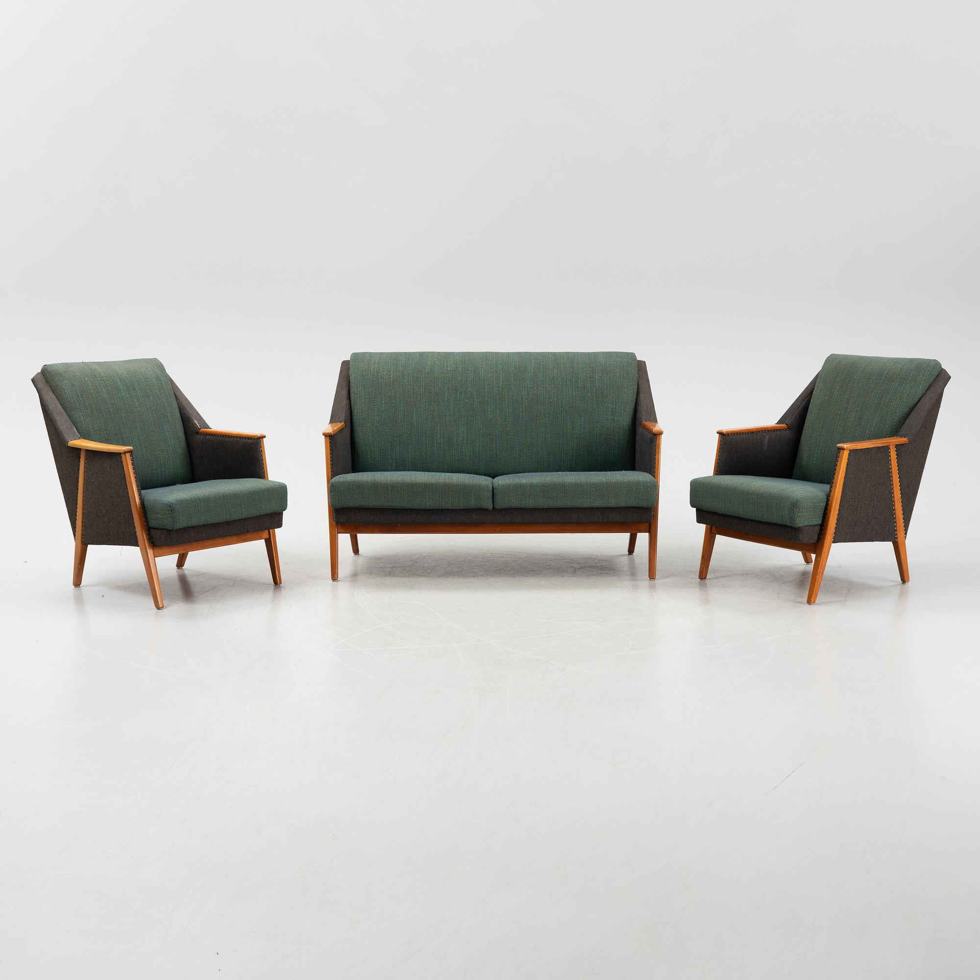 Soffa samt två fåtöljer, "Falang", IKEA, 1950/60-tal.