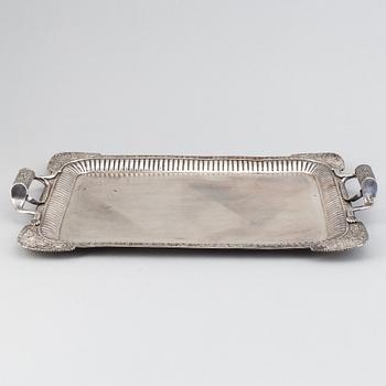 A russian silver tray, mark of Johan Henricson, St Petersburg 1835.