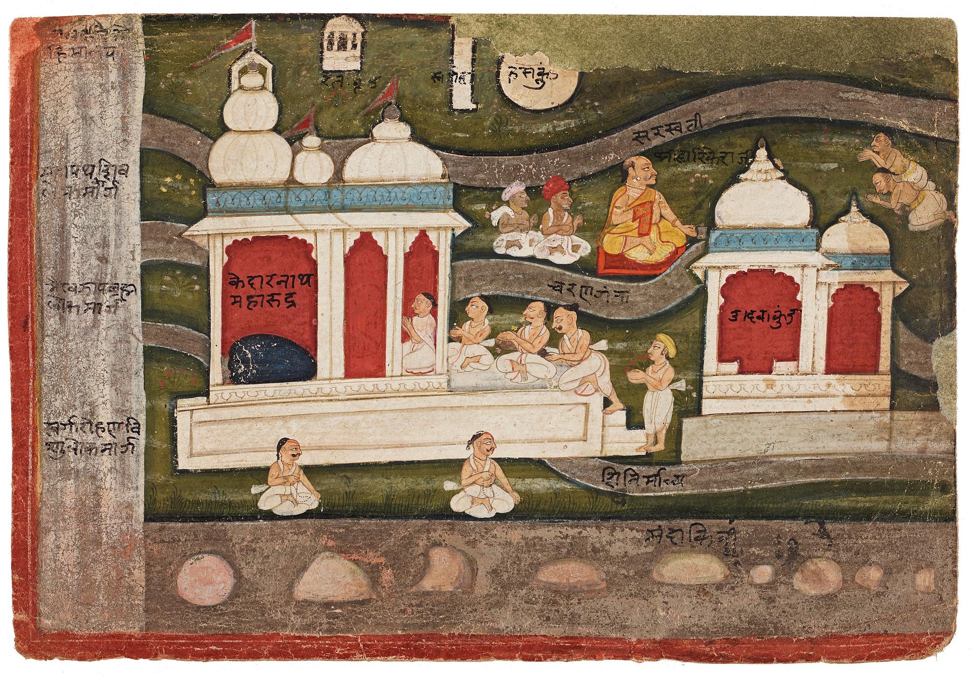 MÅLNING, guache, med silver och guld på papper. Indien, Rajastan, sent 1800-tal.