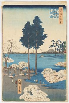 Ando Hiroshige, a woodblock print in colours, 1856.