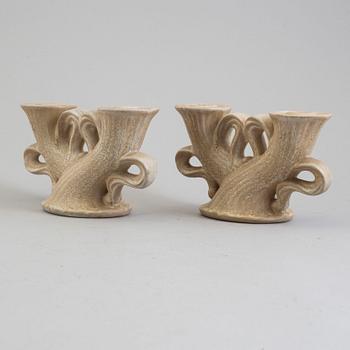 EWALD DAHLSKOG, a pair of ceramic candelabra from Bo Fajans.